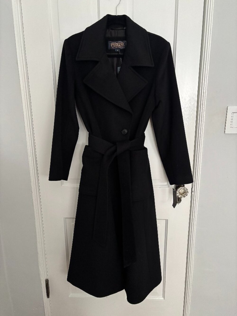 Pendleton Wool Blend Long Coat, Black, Size 4 - NWT - Perfect for Fall/Winter